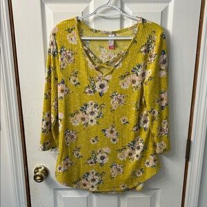 No Boundaries Yellow Floral Blouse